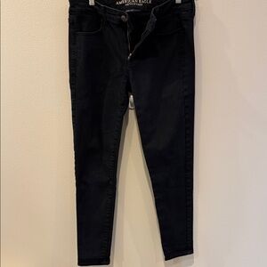 American Eagle Outfitters Black High-Rise Super Super Stretch Jegging- 12 Long